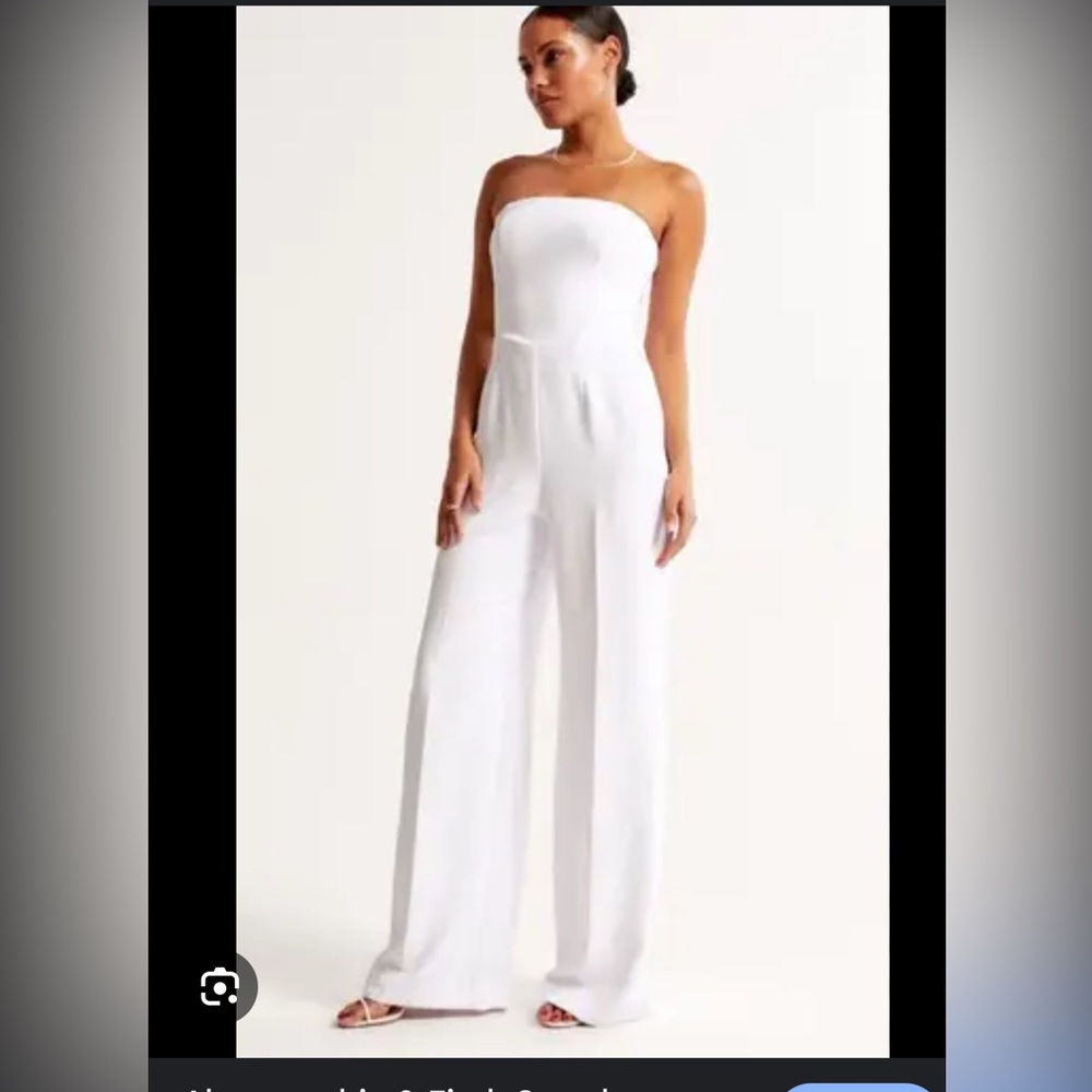 Abercrombie & Fitch White strapless jumpsuit- like new